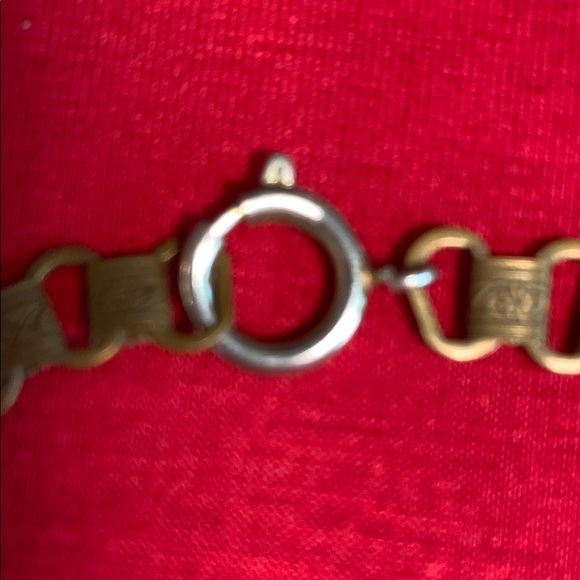 Vintage Gold/Brass colored Necklace with Floral Accents - Picture 6 of 7